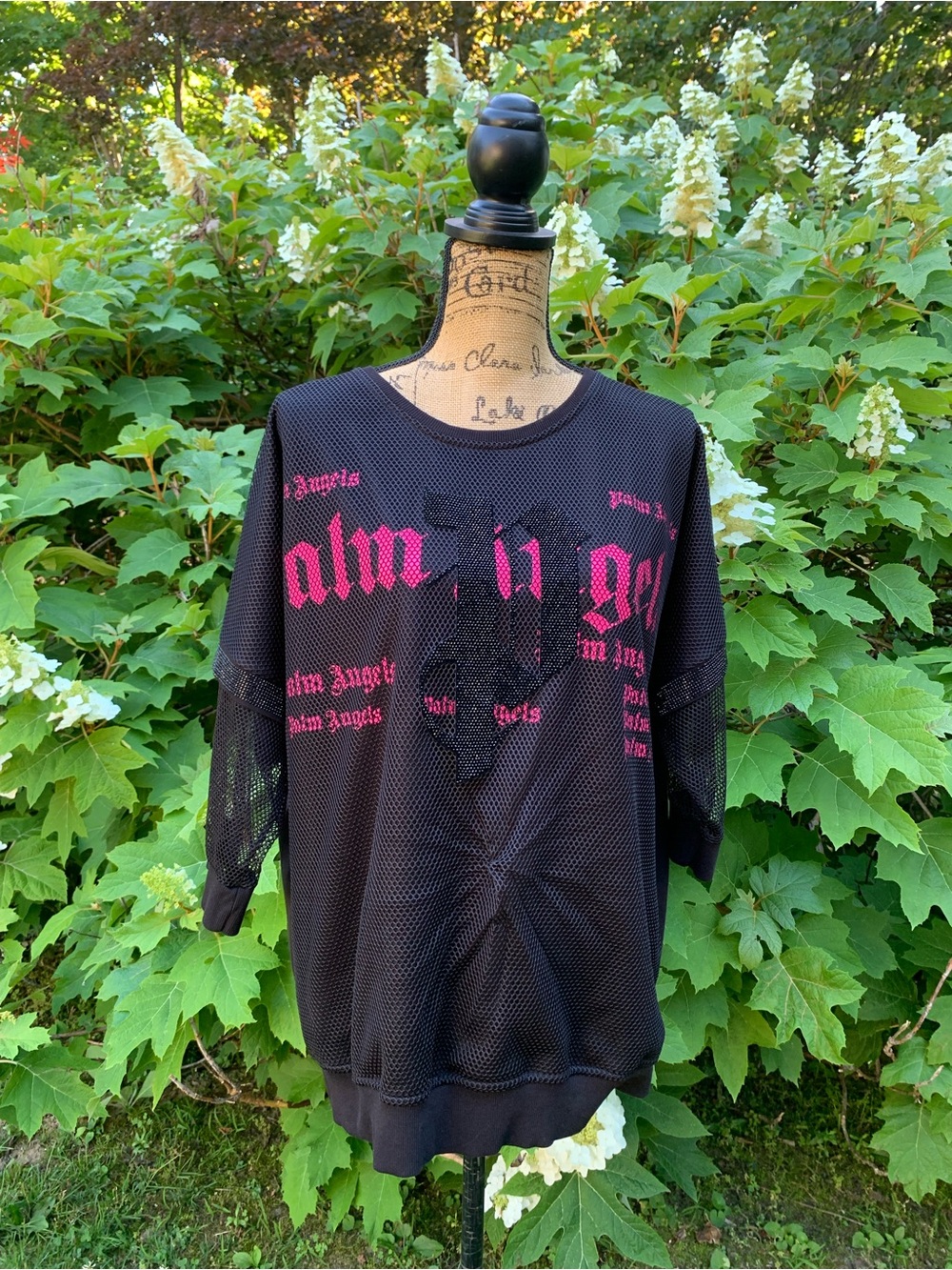 PALM ANGELS black UNISEX ultra logo print mesh by AZRA size 3 VVGUC++